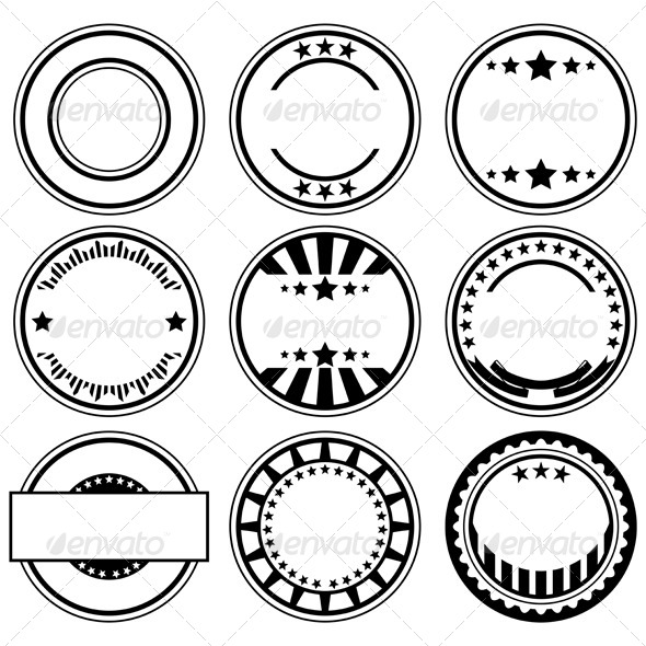 round rubber stamp template
