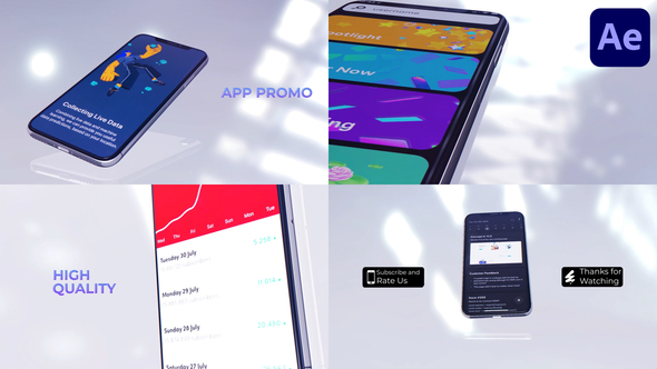 App Presentation White Version for After Effects Product Promo template preview