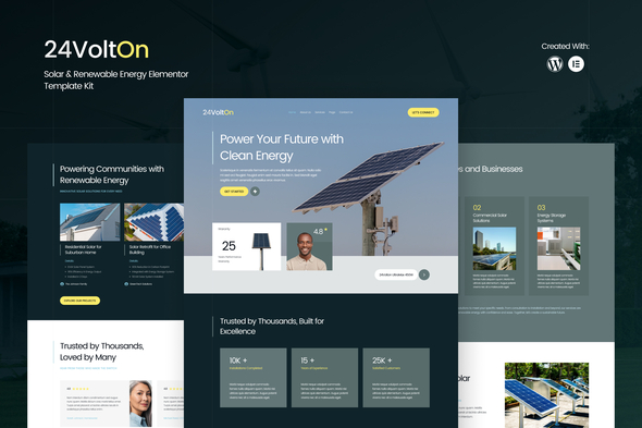 24Volton - Solar & Renewable Energy Elementor Template Kit