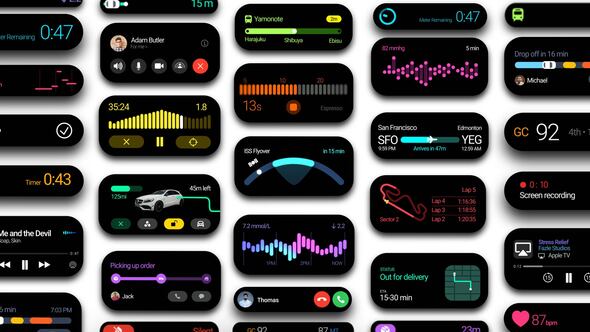 Dynamic island phone interface Elements template preview