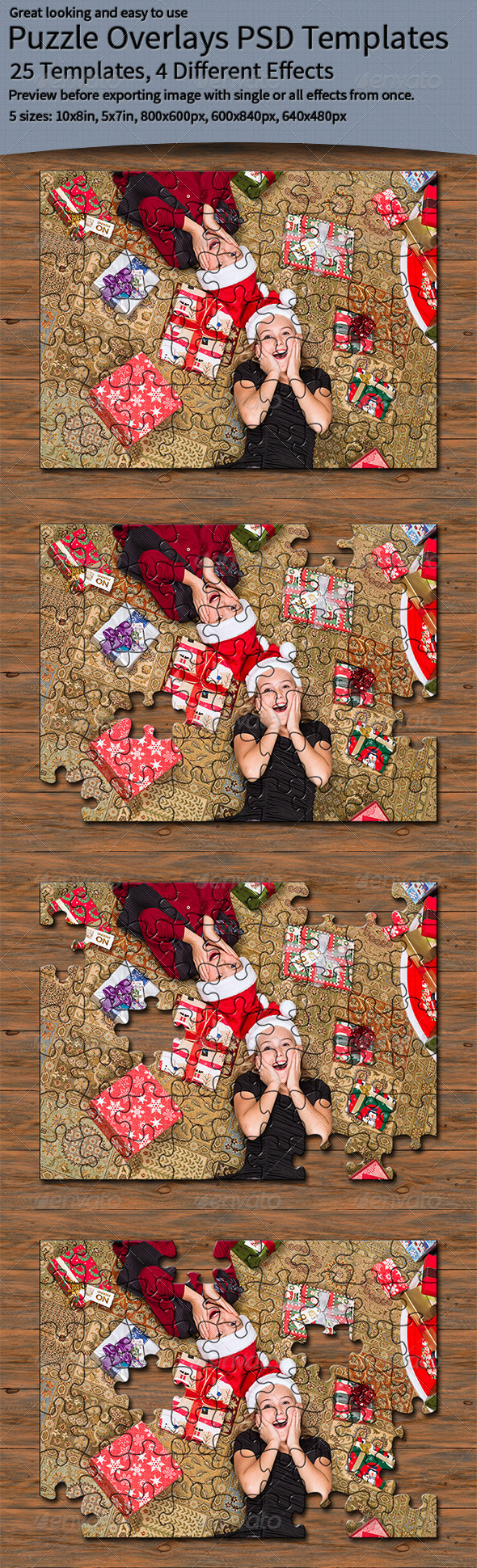 Puzzle Overlays PSD Templates - Miscellaneous Photo Templates