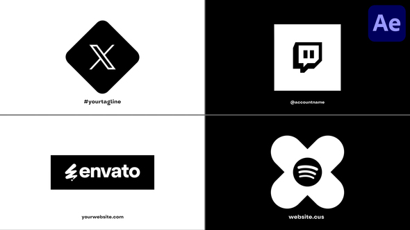 Minimal Logo Pack for After Effects Logo Stings template preview