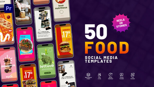 Food Box Instagram Reels Premiere Pro template preview
