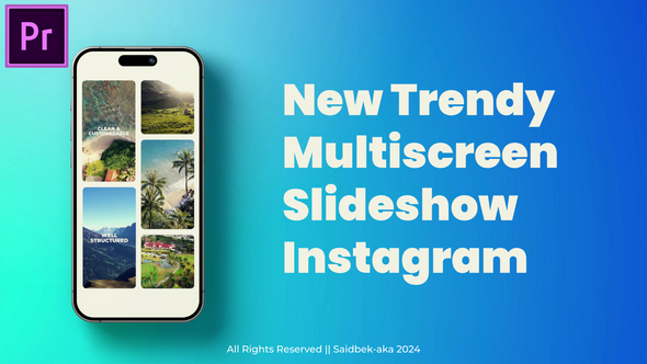 Instagram Multiscreen Slideshow MOGRT for Premier Pro Premiere Pro template preview