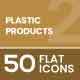 Plastic Products Flat Multicolor Icons 