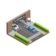 Isometric Vector Image of a Parking Entrance 