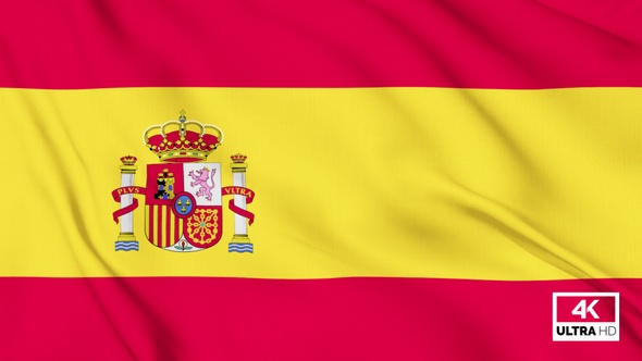 Spain Flag Waving Slowly Looped alt