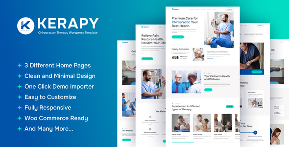 Kerapy – Chiropractor & Physiotherapy Wellness WordPress Theme