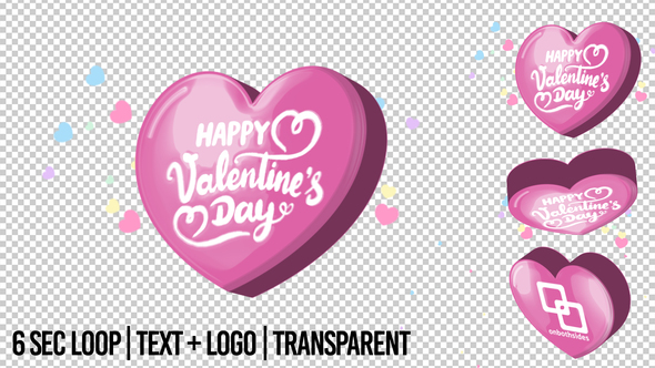 3D Valentine Pop Logo Loop Logo Stings template preview