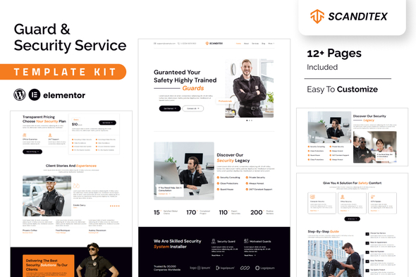 Scanditex - Security Agency & Bodyguard Elementor Template Kit