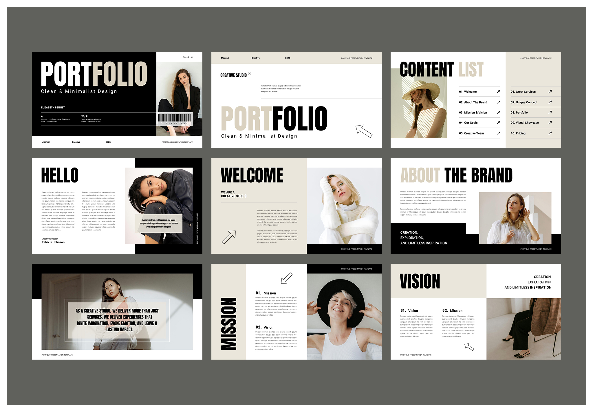 Portfolio PowerPoint Presentation Template, Presentation Templates