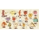 Retro Cartoon Groovy Breakfast Characters Set 