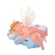 Sleeping Cupid or Love Angel with Arrow 