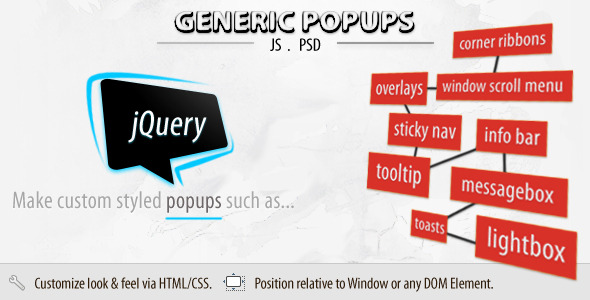 Generic Popups (jQuery) - CodeCanyon 131160
