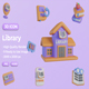 3D Library Icon 