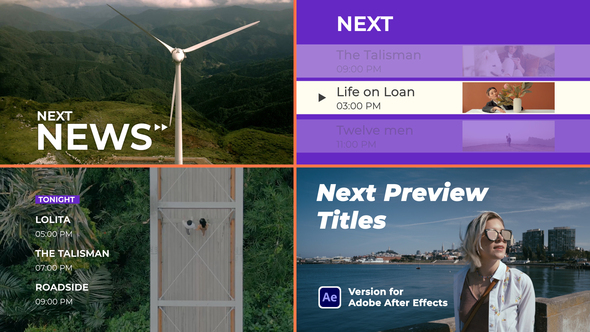 Next Preview Titles broadcast-packages template preview
