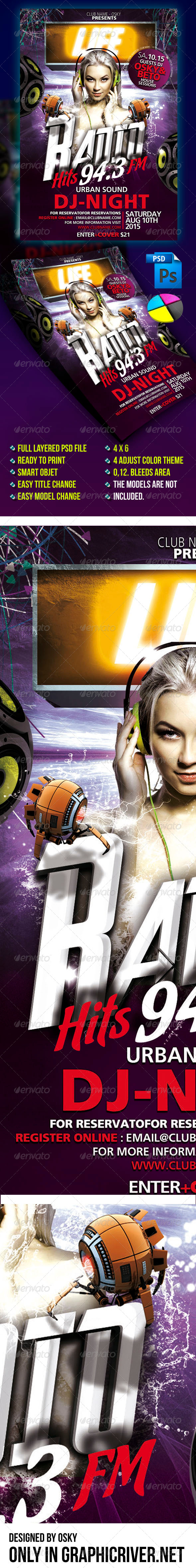Radio Hits Flyer - Clubs & Parties Events
