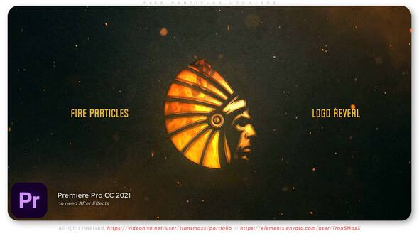 Fire Particles Logotype Premiere Pro template preview