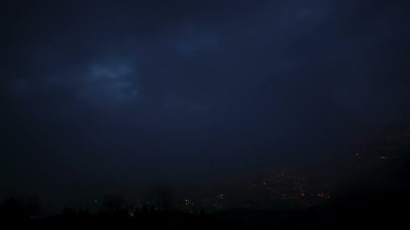 Night View of Beautiful Illuminated Camposampiero Town in The Province of Padua alt