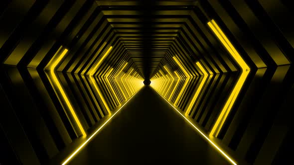 Yellow Hexagonal Tunnel