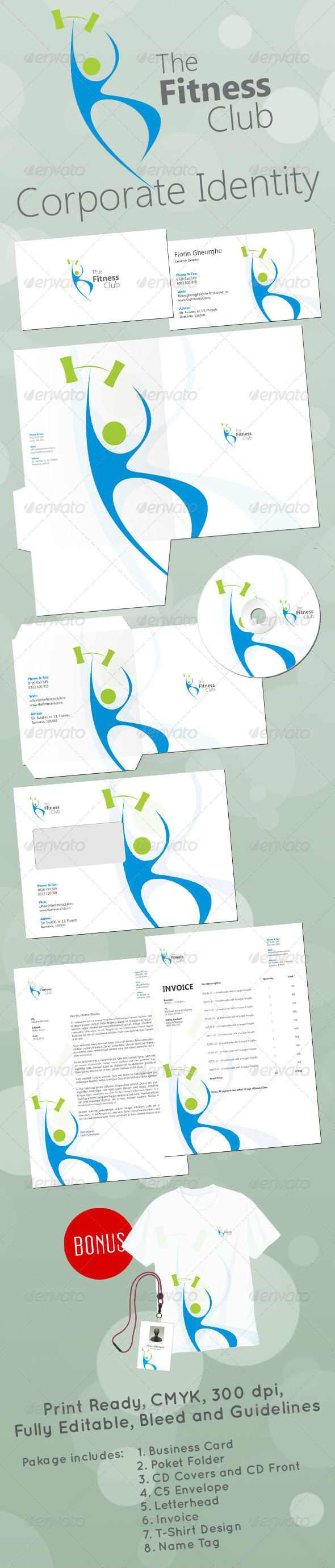 The Fitness Club Corporate Identity - Stationery Print Templates