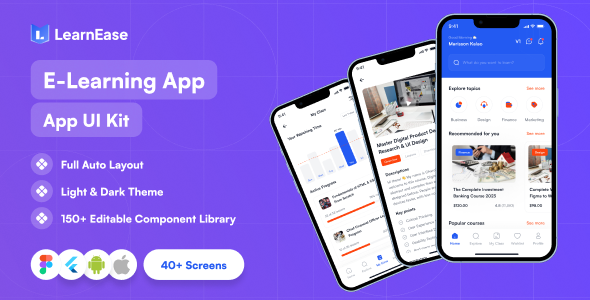 Learn Ease - Flutter Online Education Learning App Template | Educational Course App | Ui Kit