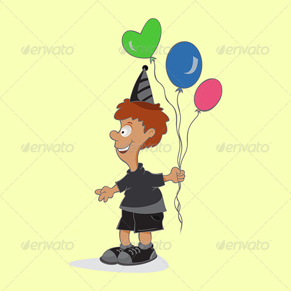Boy with Balloons - People Characters