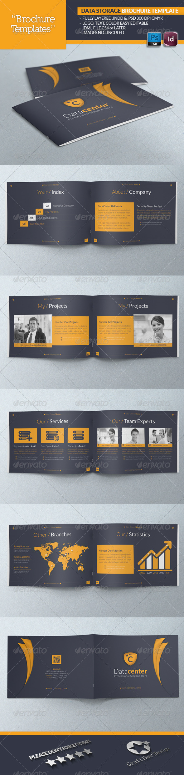 Data Storage Brochure Template - Brochures Print Templates