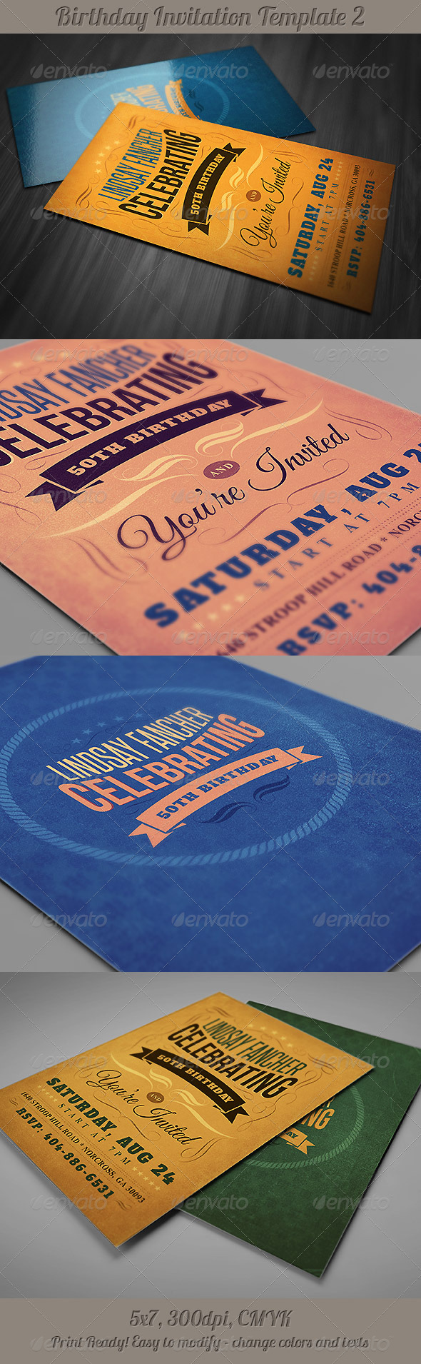 Retro Birthday Invitation 2 - Invitations Cards & Invites