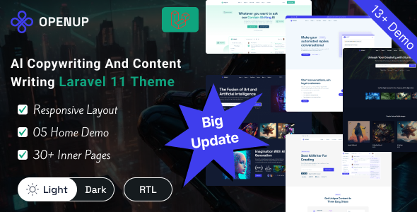 Openup - AI Writer and AI Application Laravel 11 Template