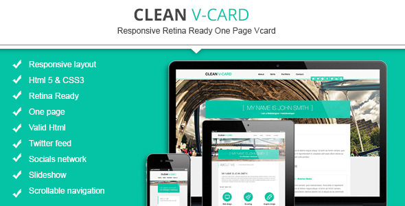 Exceptional Clean Html V-card Template