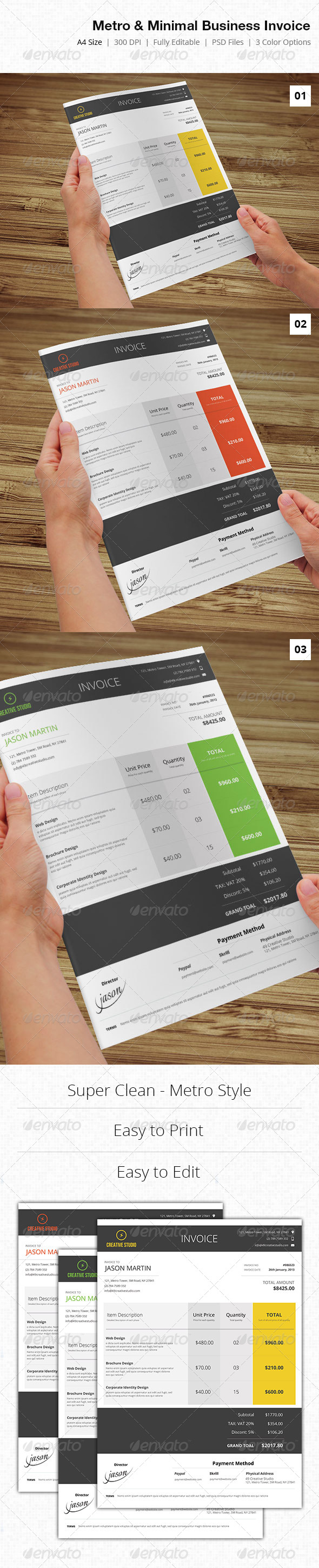 Metro & Minimal Business Invoice - Proposals & Invoices Stationery