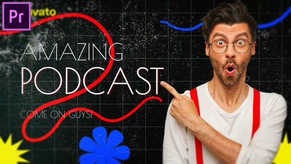 Grunge Podcast Opener MOGRT for Premier Pro Premiere Pro template preview