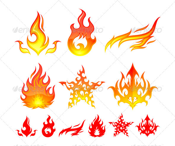 Fire Elements - Decorative Symbols Decorative