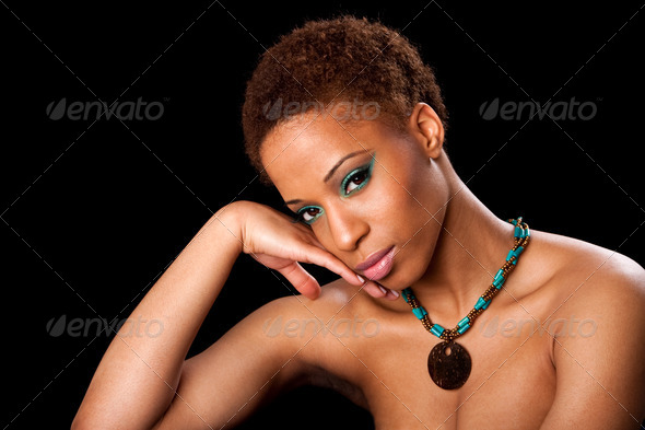 Face of beautiful African woman - Stock Photo - Images