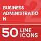 Business Administration Filled Line Icons 