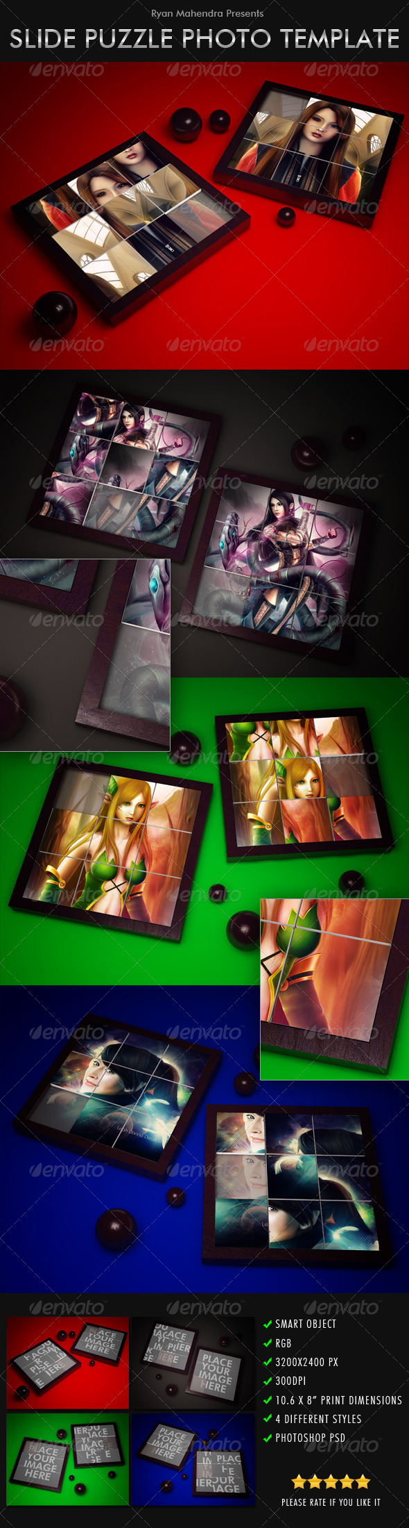 Slide Puzzle Photo Template - Photo Templates Graphics