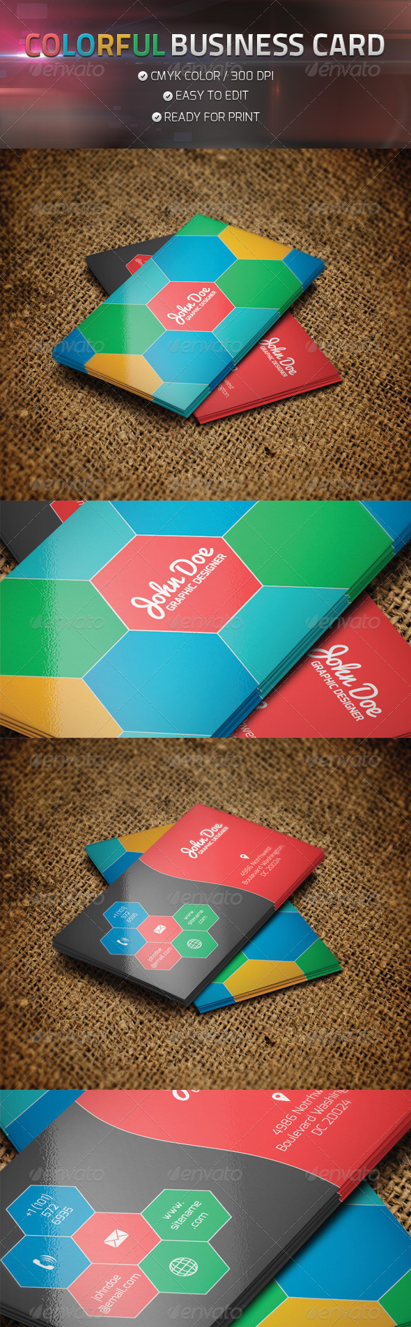 COLORFUL BUSINESS CARD - Business Cards Print Templates