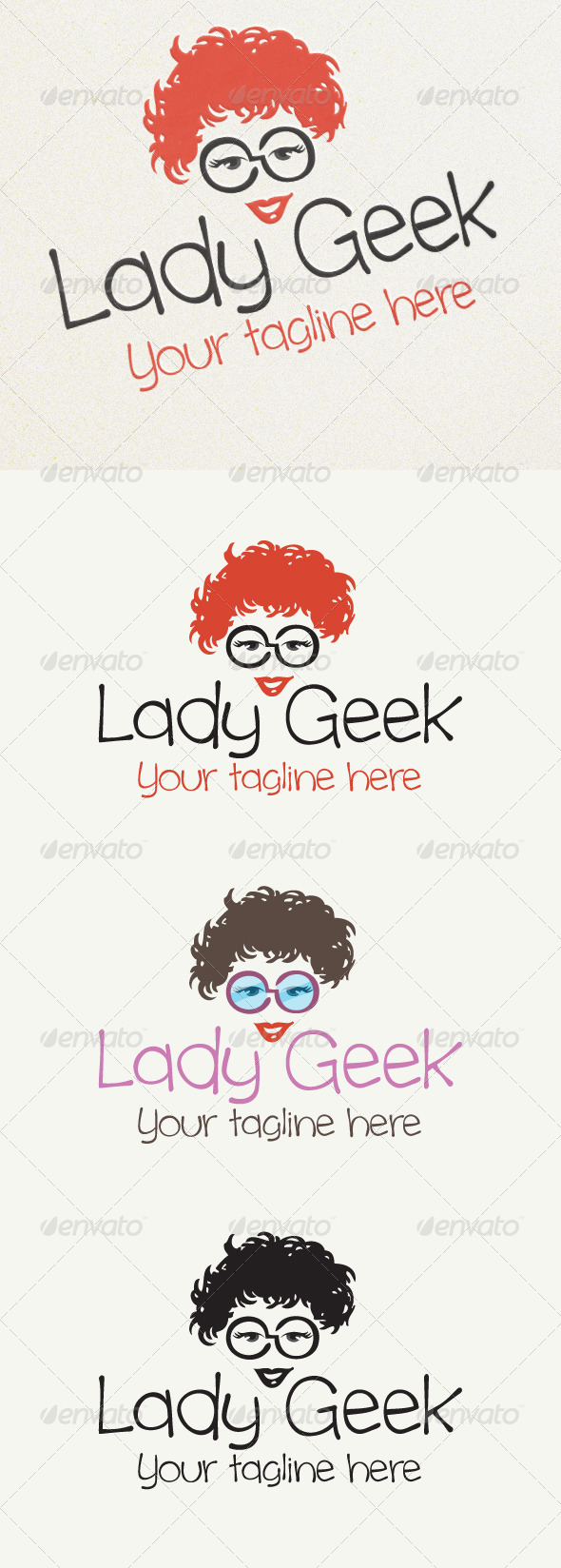 Lady Geek - Humans Logo Templates