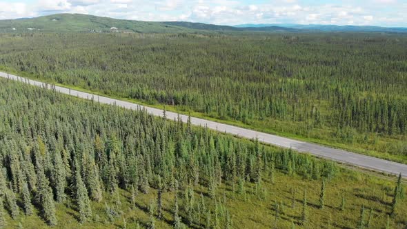4K Drone Video of Summer Tundra Wilderness in North Star Borough, Fairbanks, Alaska alt
