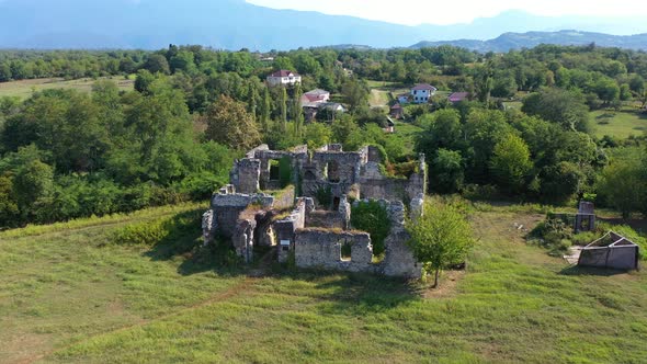Ruins Castle House of Shevardnadze Princes Near Guadauta of Abkhazia
