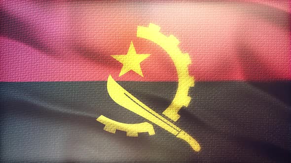 Waving Angola Flag