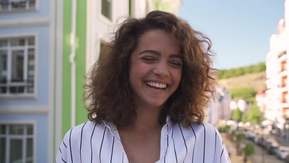 Portrait of a Happy Young Beautiful Hispanic Girl alt