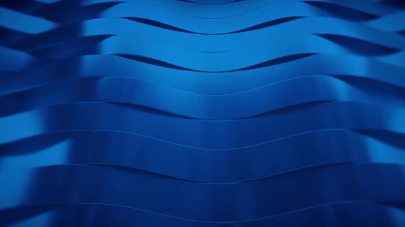 Blue Metal Wavy Lines 3d Animation