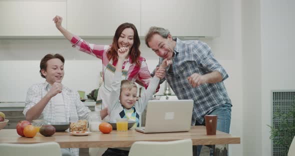 A Beautiful Family in the Morning While Taking alt