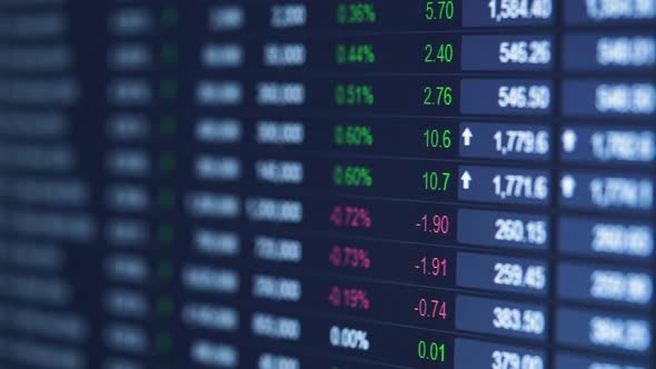 4K - Stock exchange market digits. Large table of numbers alt