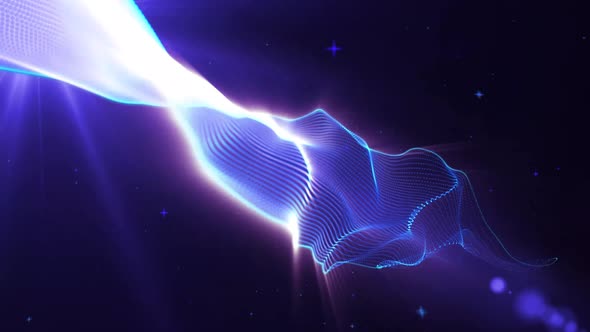 Space Waves Stars Motion Loop Background