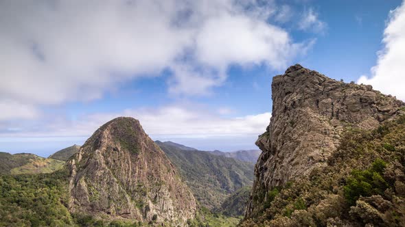 Timelapse of Roque Agando La Gormera with Beautiful Sky alt