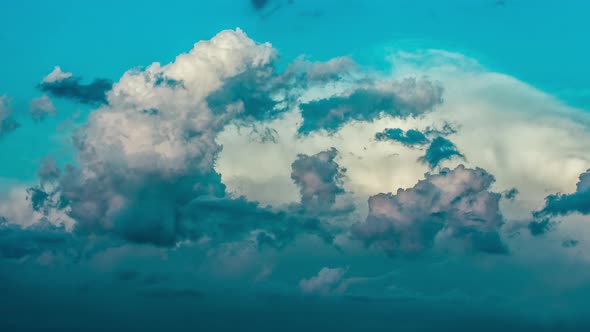 Flight through the clouds of paradise 4k timelapse video without birds and in