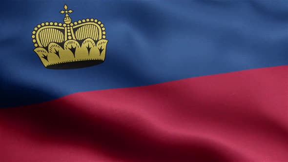 Liechtenstein Flag Seamless Closeup Waving Animation alt